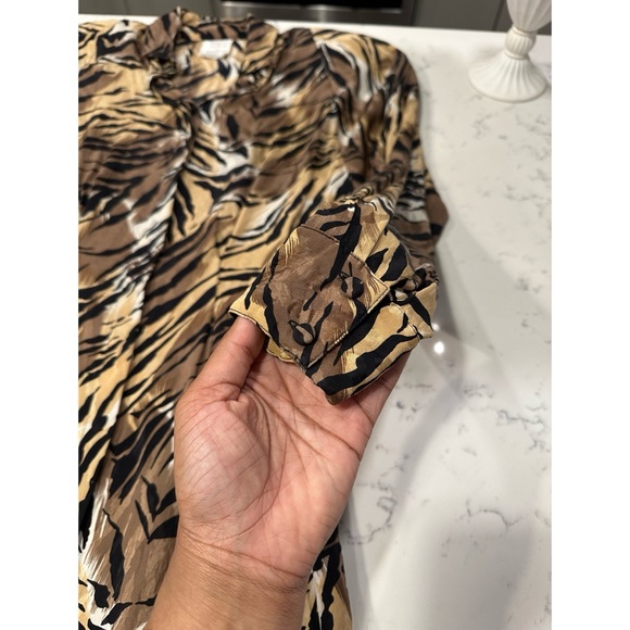 Vintage Francesca of Damon for Starington Saks Silk Animal Print Dress - Size 12 - Picture 7 of 13